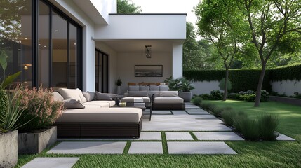 Modern Serenity: Blending Indoor Comfort with Outdoor Tranquility in Contemporary Landscape Design