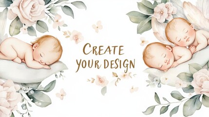 Baby Watercolor Design.