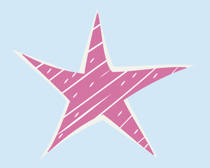 Star-shaped design element on a transparent background, perfect for various creative pro.