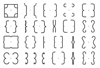 Different brackets set. Vector illustration