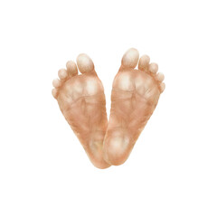 The baby's feets as a symbol of unity, family, love and tenderness.llustrations for World Premature Baby Day,Children's Day,Doctor's Day.Hand drawn watercolor clipart on transparent background