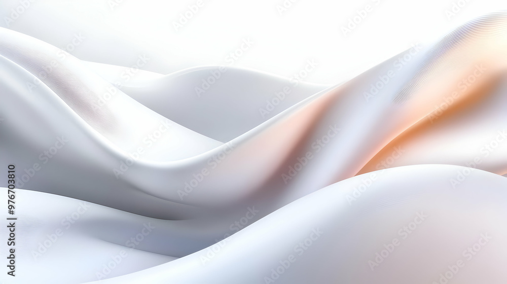 Aufkleber abstract white wave background with smooth lines and soft lighting