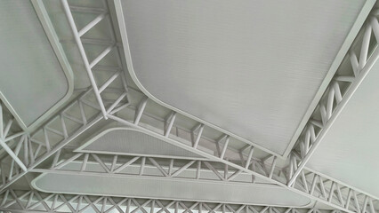 Fototapeta premium The aesthetic building ceiling is white and clean