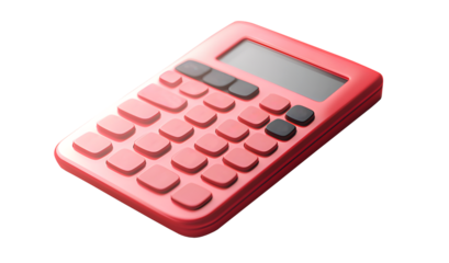 Light pink calculator icon isolated on cut out PNG or transparent background. Income accounting finance. Math devices calculate. Financial management, budget and earnings business money.