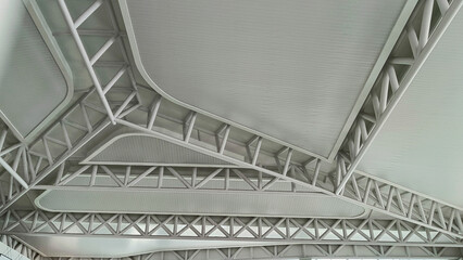 The aesthetic building ceiling is white and clean