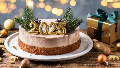 Write Welcome happy new year 2025 on cake 