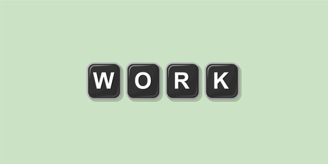 Job profession word made with computer keyboard button design illustration on bright background, Vector illustration design.