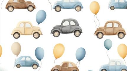 Cars & Balloons Pattern.