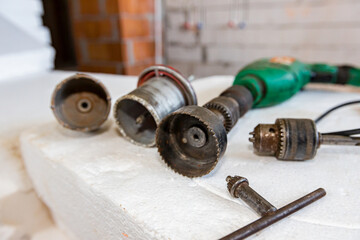 Used few inserts of various drilling diameters, saw drill