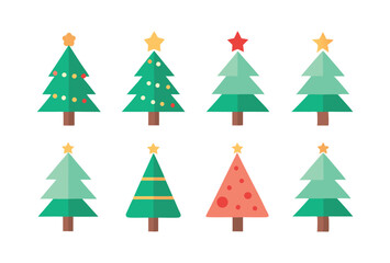 Christmas Tree Vector Collection Colorful Holiday Tree Designs for Festive Decor