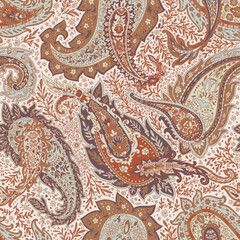 Vintage Paisley Floral Seamless Design