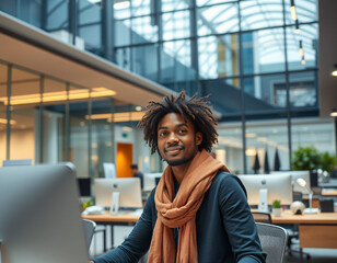 office setting with diverse workers