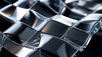 Dark background design, abstract geometric blocks, 3d render, Multiple blue square cubes on a blue background.