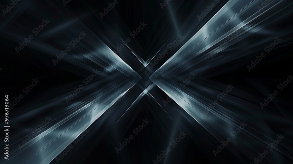 Wall mural abstract dark background with glowing lines. a futuristic and modern design for website or presentat