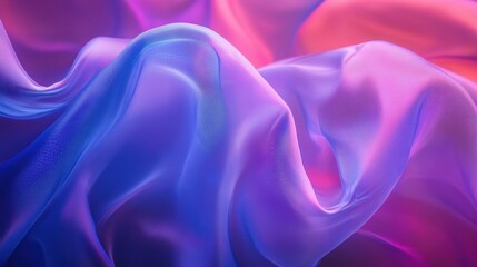 Obraz premium Abstract vibrant pink and blue flowing fabric with gentle waves and folds