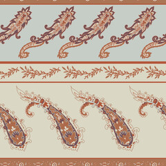 Paisley Floral Border Pattern vector