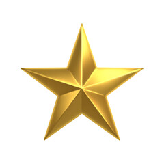 3D Golden star on white background Vector illustration