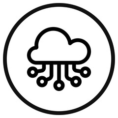 Editable cloud network, computing vector icon. AI technology, artificial intelligence, computer. Part of a big icon set family. Perfect for web and app interfaces, presentations, infographics, etc