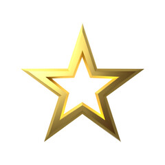 3D Golden star on white background Vector illustration