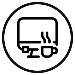 Editable workspace, desktop, computer, coffee vector icon. Remote work, job, profession, freelance. Part of a big icon set family. Perfect for web and app interfaces, presentations, infographics, etc
