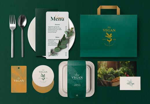 Flatlay Restaurant Branding Identity Mockup