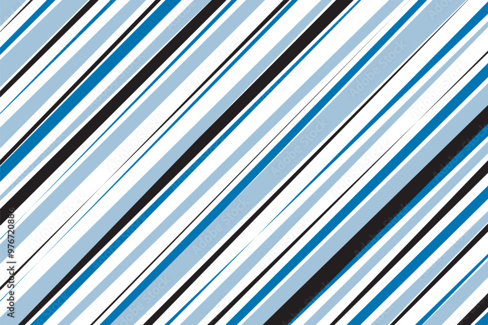 Wall mural simple abstract lite soft sky black color thin to thick daigonal line pattern a blue and white striped background with a striped pattern