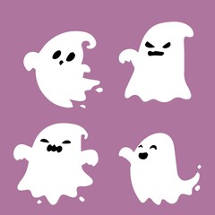 Spooky Halloween ghost.illustration.