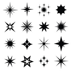 Star collection. Different stars set. Vector illustration