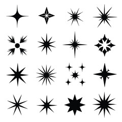 Star collection. Different stars set. Vector illustration