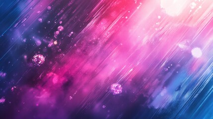 Fototapeta premium Abstract pink and blue gradient with bubbles and light streaks creating a dreamy effect