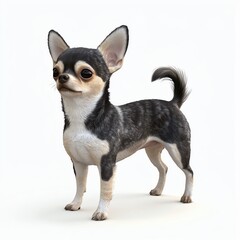 A cute Chihuahua standing proudly, showcasing its playful personality and charming features in a bright environment.
