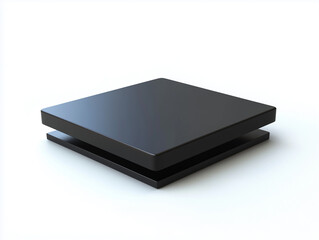 Cartoon black square platform on white background