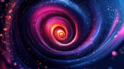 Vivid cosmic spiral with vibrant colors in abstract space scene concept