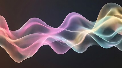 Abstract Colorful Wavy Lines on a Dark Background