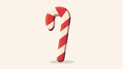 A vibrant candy cane illustration featuring a modern flat design, complete with delightful textures for added charm.