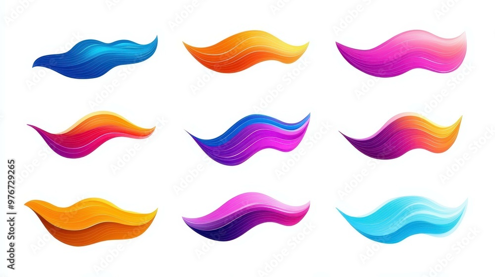 Poster elevate your projects with sleek motion graphic design elements featuring smooth tapered strokes and