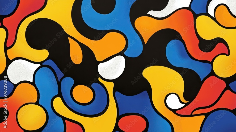 Poster a vibrant design bursts with swirls and waves in a retro psychedelic style, creating a fun, eyecatch