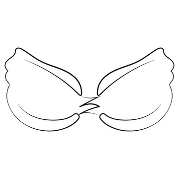 recommend clip art: logo for women's underwear, namely a top with silicone cups and ties in the front, vector