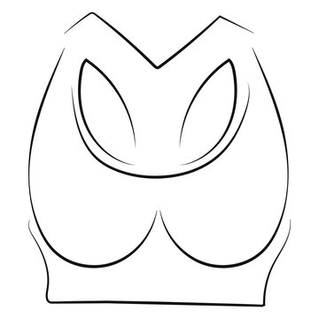 recommend clip art: logo of women's underwear namely sports top with cups, vector