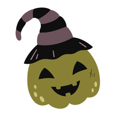 Halloween pumpkin clipart. Cute Pumpkin clipart. Happy Halloween clipart. Kids Halloween hand drawn vector illustration.