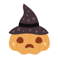 Halloween pumpkin clipart. Cute Pumpkin clipart. Happy Halloween clipart. Kids Halloween hand drawn vector illustration.
