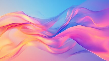 Abstract gradient waves in vibrant colors forming a dynamic, flowing digital art design
