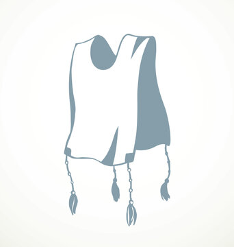 Vector drawing. Jewish clothing tzitzit