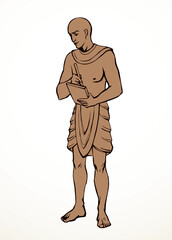 Vector drawing. Egyptian male servant