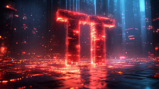 Abstract Letter T Technology NFTs Logo Design in Stylized Artistic Style