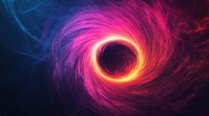 Neon abstract vortex with swirling vibrant colors in cosmic design