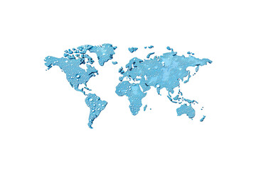 Fototapeta premium Stylized blue world map illustration on a black background