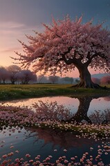 sunset over the river