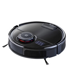 Fototapeta premium Modern robotic vacuum cleaner on a black background