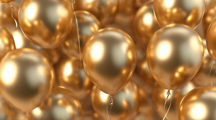Goldene Ballons, festlicher Hintergrund. Festliche Party Emotionale Gestaltung f&uuml;r Gru&szlig;karten, Anzeigen